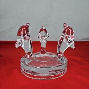 Dolphins Candle Holder Tea Light Votive Pillar Glass Decor Round 4'' x 3.75''